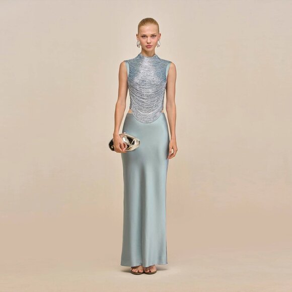 Chic Sleeveless High Neck Tassel Set Edgy Fringe - Picture 3 of 8